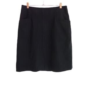 Banana Republic Black Knee Length Skirt 12 Wool Blend
